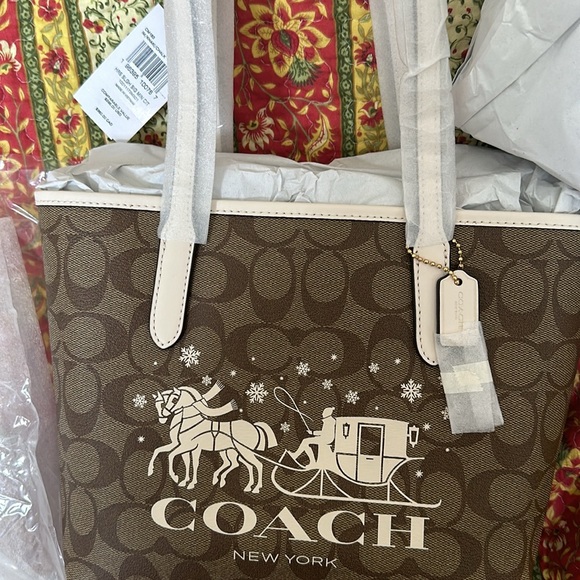 NWT Coach Slgh sig mini bag khaki chalk bag - Picture 3 of 5